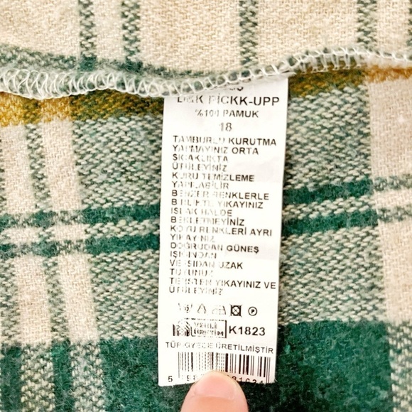 Vintage Oversized Trendy Casual Green Plaid  Flannel Shirt Jacket. - Picture 5 of 14